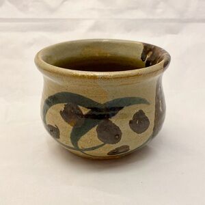 Redware Pottery Bowl/Cup Candle Votive, Glazed EUC
